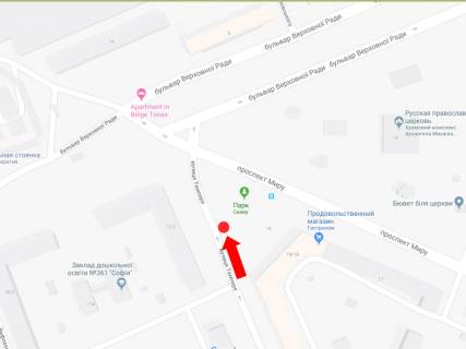 Билборд  в Киеве, 3x6  Тампере вул., 17/2 - пр. Миру, на світлофорі, в сторону бул. Верховної Ради схема