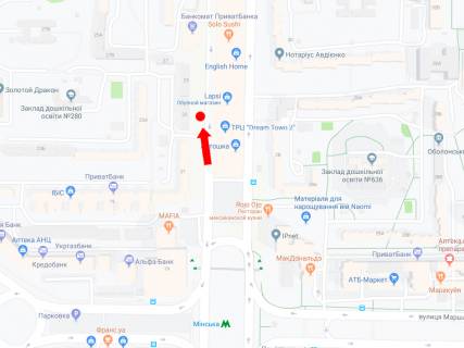 Билборд  в Киеве, 3x6  Оболонський пр., 23, ТРЦ "Dream town", в сторону ст. м. "Героїв Дніпра" схема