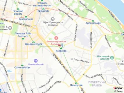 Видеоборд A в Киеве Мечникова вул., 14/1, ст.м. "Кловська", за зупинкою міського транспорту, прайс за трансляцію ролика 10 сек 1вихід/80 сек, з 0:00 до 23:59 - 371753 схема