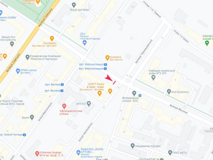 Ситилайт A в Харькове, 1.8x1.2  Весніна вул. - Мироносицька вул., 94 схема
