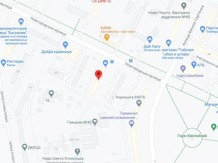Видеоборд A в Запорожье Сорочинська (Новгородська) вул., 5, аптека "Мед Сервіс", №Дн130, прайс за ролик 10 сек 1 вихід/5 хвилин, з 8:00-22:00. Розрахунок для інших параметрів трансляції уточнюйте у менеджера. - 301357 схема