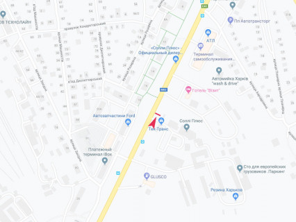 Билборд A в Харькове, 3x6  Мереф'янське шосе, 13, в центр схема