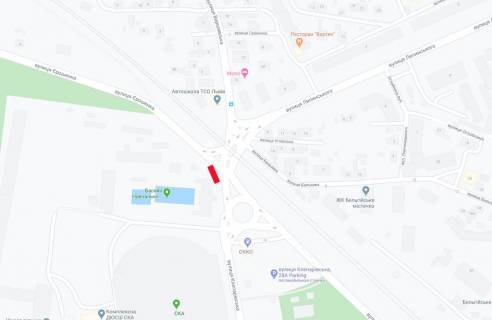 Билборд A в Львове Єрошенко вул. - Клепарівська вул. схема