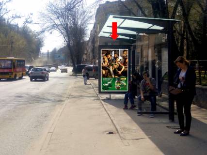 Ситилайт A в Львове, 1.8x1.2  Сахарова вул., 12, зуп. "Трамвайне депо", з центру фото 1