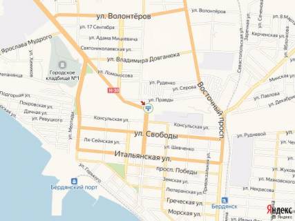 Билборд A в Бердянске Азовский пр. - Мелитопольское шоссе схема