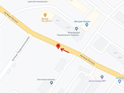 Билборд B в Черновцах Руська вул., 281, в'їзд в місто схема