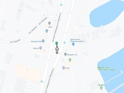 Бэклайт A в Днепр (Днепропетровск) Набережна Перемоги вул., 10, на роздільній смузі, в центр схема