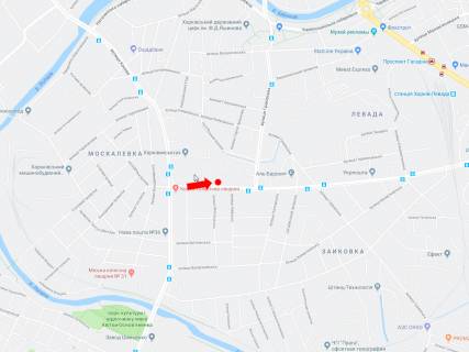 Билборд  в Харькове, 3x6  Гольдбергівська вул. (колиш. вул. 1-ї кінної армії), 110, в бік просп. Аерокосмічний (Гагаріна) схема