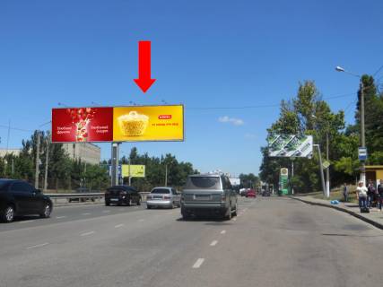 Билборд  в Одессе, 3x6  Балківська вул. 54 / Грушевського вул., роздільник, від мосту, АЗС "Катрал" в центр, права фото 1
