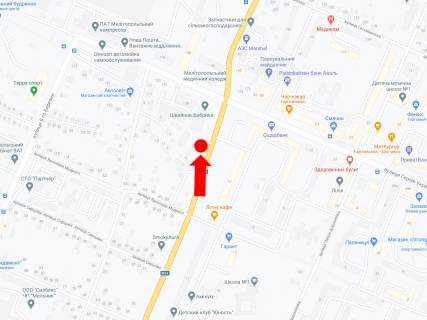 Билборд  в Мелитополе, 3x6  Кірова вул. / Інтернаціоналістів вул. схема