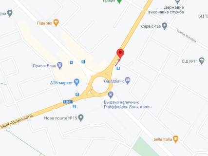 Білборд, Бігборд (Борд)  A у Миколаєві Космонавтів вул., 57 - Перемоги пл. схема