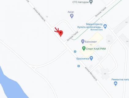 Billboard B in Kam'yanske (Dniprodzerzhinsk) Metalurgiv av. - Geroiv bst. scheme