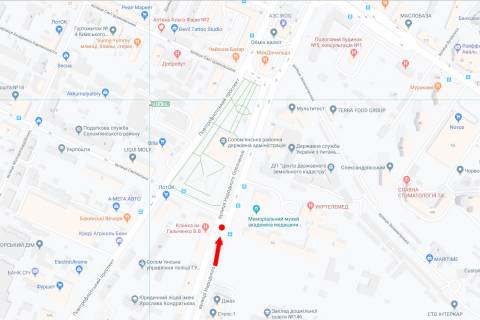 Сiтiлайт  у Києві, 1.8x1.2  Народного Ополчення вул., 2, роздільник, на світлофорі, в сторону пл. Севастопольської, в центр схема