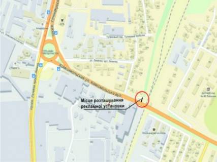 Билборд A в Запорожье Космічна вул. - Серікова вул., 30, навпроти, підйом, район Автовокзалу схема
