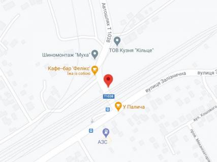 Билборд A в Калиновке (Винницкой обл) Автошлях Т 1 038 - Залізнична вул. схема