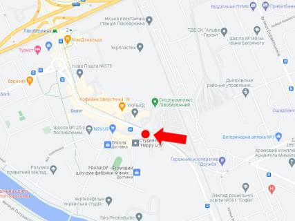 Билборд  в Киеве, 3x6  Сверстюка вул. (кол. Раскової вул.), 25, навпроти, в бік ст. м. "Лівобережна" схема