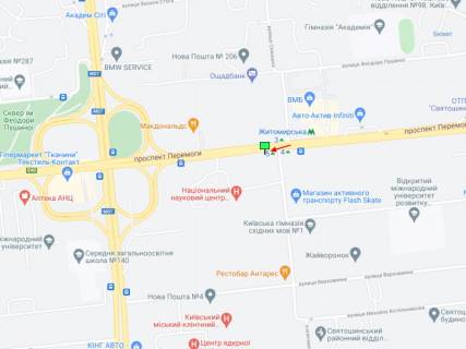 Білборд, Бігборд (Борд)  B у Києві просп. Берестейський (Перемоги)., 121, ст.м. "Житомирська", з центру схема