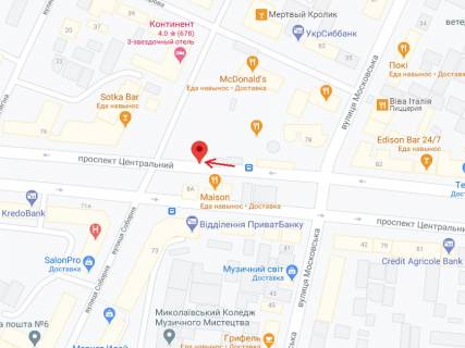 Ситискролл A в Николаеве Центральний просп. (Леніна просп.)., 78, зупинка "вул. Соборна" схема