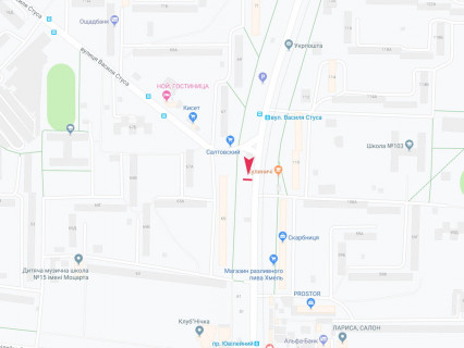 Билборд A в Харькове, 3x6  Тракторобудівників пр., 65 - Стуса вул., в центр схема