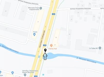 Billboard A in Zaporizhzhya, 6х3  Sobornij prosp., bila mostu cerez r. Mokra Moskovka scheme