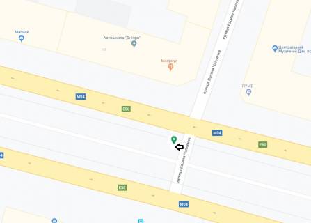 Беклайт A у Дніпро (Дніпропетровськ), 3.14х2.32  просп. Дмитра Яворницького (Карла Маркса) - вул. Василя Чапленка, рух з центру схема
