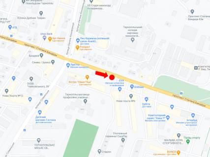 Билборд A в Тернополе, 3x6  Бандери пр., 79, біля магазину "Eva" схема