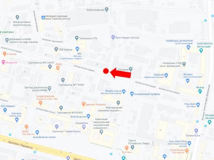 Билборд A в Киеве Цедіка вул. (колиш. вул. Потьє), 8-А - вул. Нестерова, біля заводу "Росинка", в сторону вул. Мірошниченко схема