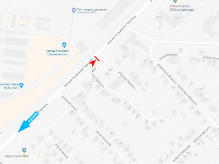 Призма A в Харькове, 3x6  Павлова вул. - Зарудного вул., з центру - 667131 схема
