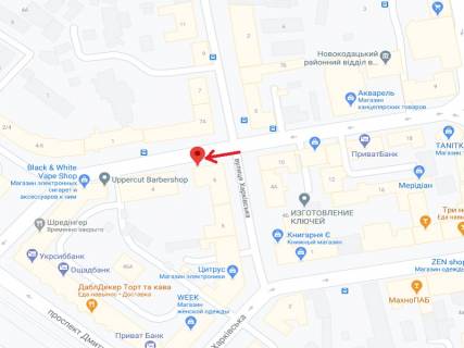 Ситилайт A в Днепр (Днепропетровск), 1.2х1.8  вул. В'ячеслава Липинського (Ширшова) в районі буд. 6 схема