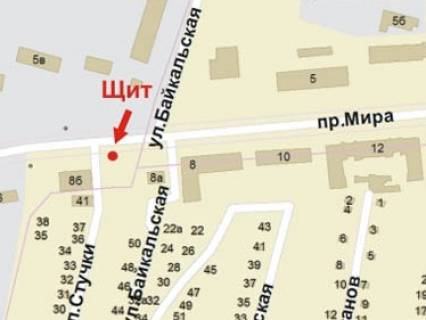 Билборд B в Кривом Роге, 3x6  Миру пр., 8а, зупинка "Шахтопроходка", у бік Захисників України площа (кол. Визволення) схема