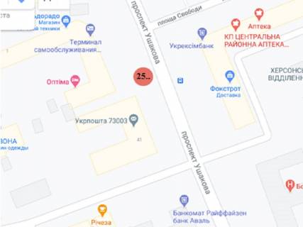 Призма A в Херсоне Ушакова пр. - Свободи пл. - 379102 схема