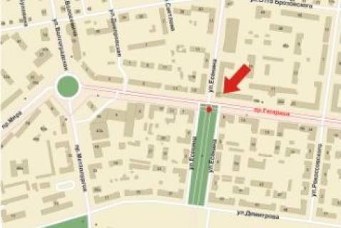 Ситилайт  в Кривом Роге, 1.8x1.2  Гагаріна пр., 13 - Єсеніна вул. схема
