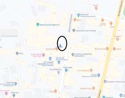 Билборд A в Харькове Римарська вул., 19, в центр, верхній схема