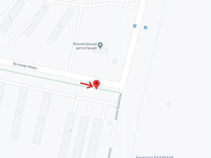 Білборд, Бігборд (Борд)  A у Вільногірську, 6х3  в`їзд з вул. Промислової на бульвар Миру схема