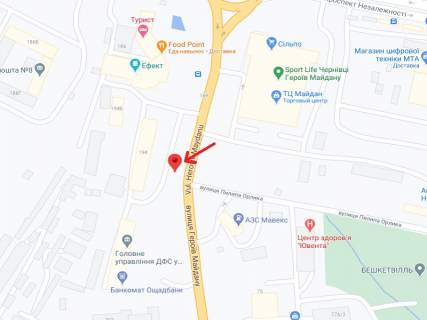 Білборд, Бігборд (Борд)  A у Чернівцях Героїв Майдану вул. (Колиш. Червоноармійська вул.), 194 схема