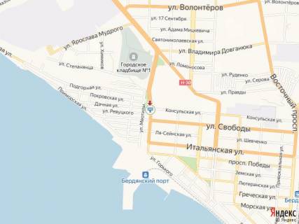 Билборд A в Бердянске Западный пр., 9, напротив- Консульская ул. схема