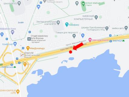 Білборд, Бігборд (Борд)  B у Києві, 3x6  Бажана пр., навпроти буд. 5е схема