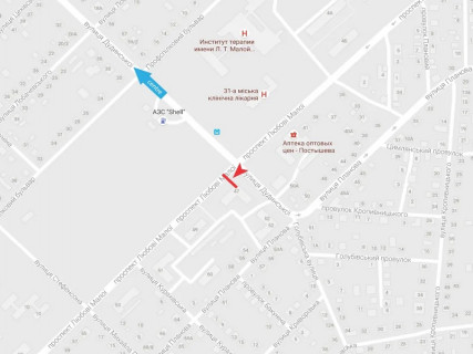 Билборд B в Харькове, 3x6  просп. Любові Малої (Постишева), 47, з центру схема