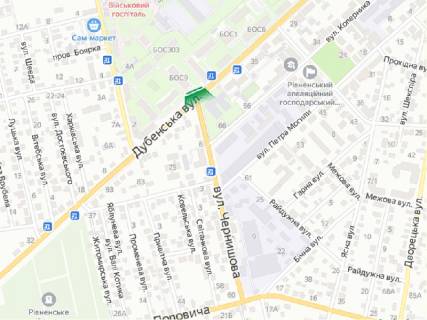 Billboard A in Rivne, 6х3м  m. Rivne, st. Dubens'ka, v rajoni perehresta z st. Cernisova scheme