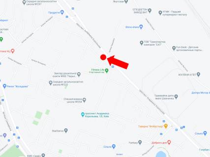 Билборд B в Киеве, 3x6  Корольова пр.10, в сторону вул. Сім'ї Сосніних схема