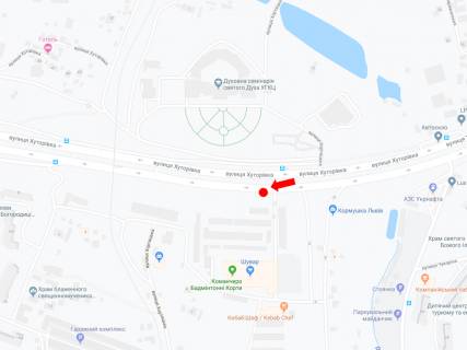 Citylight B in Lviv, 1.8x1.2  Hutorivka st., 4 (ost. "Duhovna seminaria"), navproti rinku "Suvar", v storonu st. Strijs'koi scheme