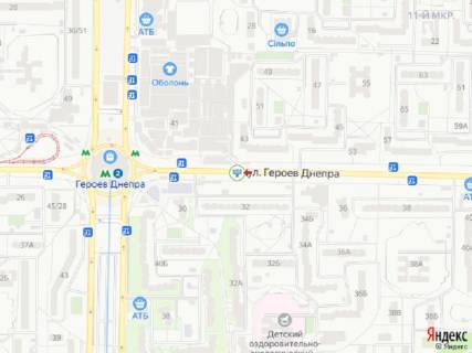 Білборд, Бігборд (Борд)  B у Києві Героїв Дніпра вул., 32, в сторону Оболонського пр. схема