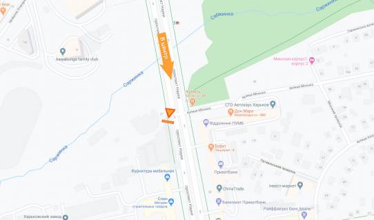 Видеоборд A в Харькове Науки проспект (кол. Леніна), 25 / Дмитра Антоненка вул. (Мінська)., левая. Прайс за трансляцию ролика длит 8 сек 60 раз/час. - 291499 схема