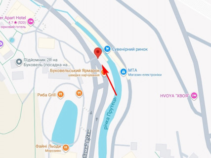 Видеоборд B в Буковеле, 1.8x1.2  Буковель, вихід з центральної площі в сторону готелю "Шелтер" (3) (пакетний продаж Сіті Пакет Нумо) - 666073 схема