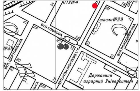 Билборд A в Херсоне Стрітенська (Люксембург) вул., 16 - Робоча вул. схема