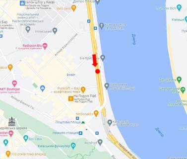 Video Billboard A in Kyiv, 1.8x1.2  Naberezno-Hresatic'ka st., 9, na r/p, (1-2), u bik st.m. "Postova plosa" - 483835 scheme