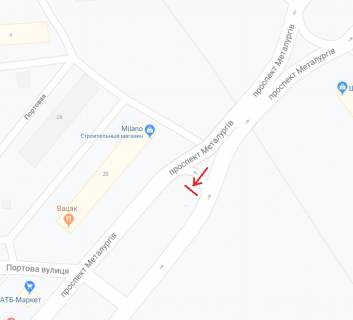 Билборд A в Запорожье, 6х3  Металургів просп., біля Палац культури ЗАлК (колишній БК Кірова) схема