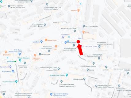 Сiтiлайт A у Києві, 1.8x1.2  Кловський Узвіз 9/2 - вул. Мечникова, на світлофорі, в сторону вул. Мечникова схема