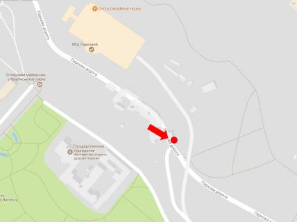 Сiтiлайт B у Києві, 1.8x1.2  Паркова дорога вул., 3/5, за КВЦ "Парковий", в бік Дніпровського спуску схема