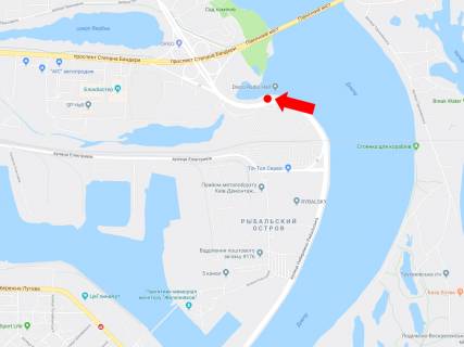Prismatron, Prism A in Kyiv, 3x6  Naberezno-Ribal's'ka st., 550m vid Podil's'ko-Voskresens'kogo mostu, v bik Moskovs'kogo mostu - 297148 scheme